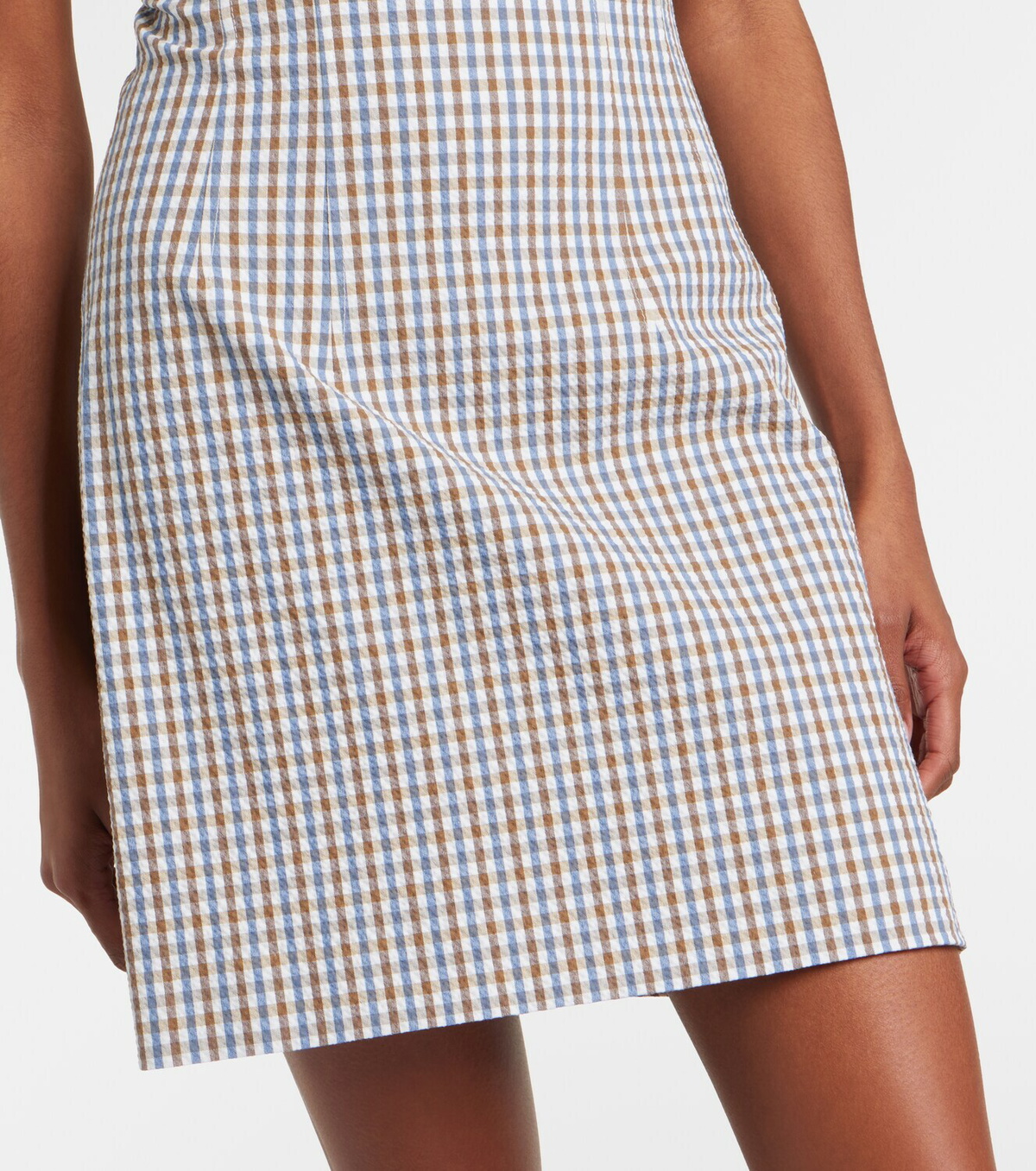 Veronica Beard Gingham cotton seersucker minidress