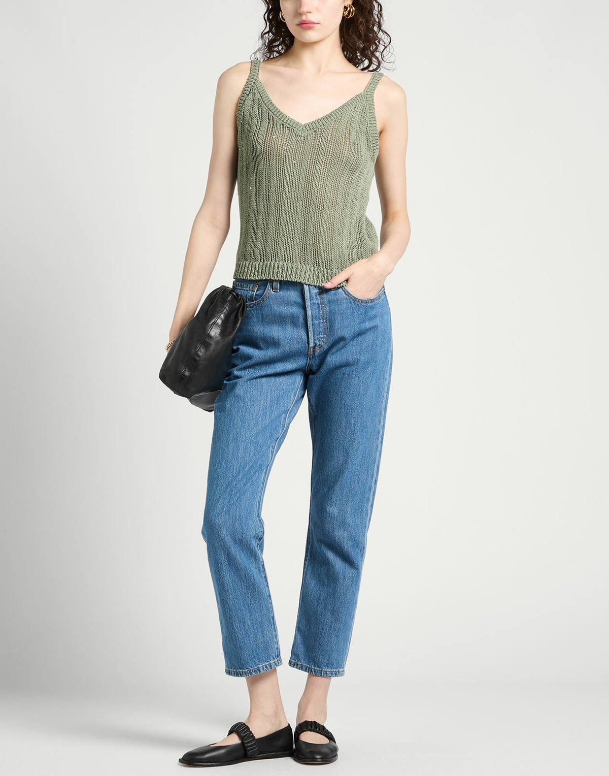 Peserico Womens Top Military in Green