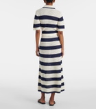 Eres Bateau striped knitted cotton-blend midi skirt