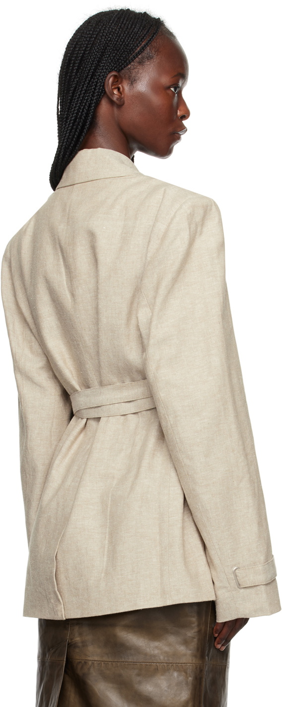 REMAIN Birger Christensen Beige Belted Blazer