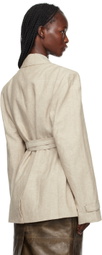 REMAIN Birger Christensen Beige Belted Blazer