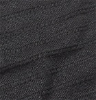 Dunhill - Slim-Fit Striped Knitted Mulberry Silk Polo Shirt - Charcoal