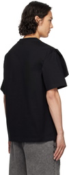 Feng Chen Wang Black Double Collar T-shirt
