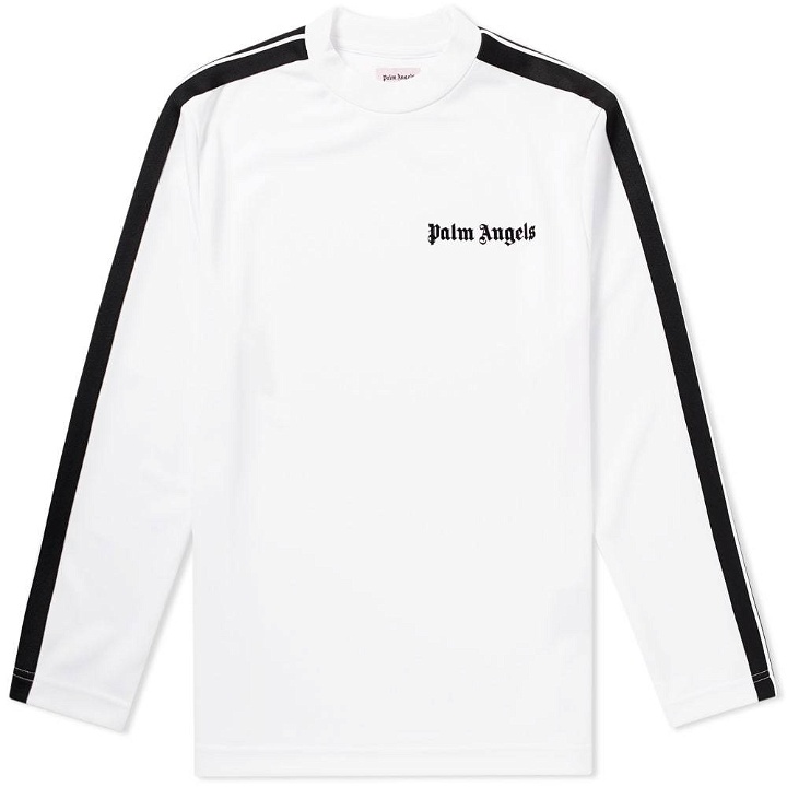 Photo: Palm Angels Long Sleeve Track Taping Tee White