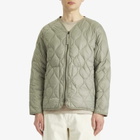 Taion Men's Military Zip V-Neck Softshell Down Jacket in Dark Sage Green