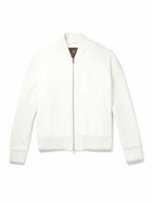 Loro Piana - Panelled Herringbone and Waffle-Knit Linen and Silk Bomber Jacket - White