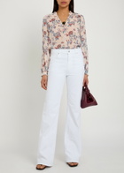 Paige Lula Floral Silk-chiffon Blouse Pink