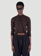 Logo Motif Cropped Top in Brown