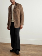 Eleventy - Double-Breasted Shearling Overcoat - Brown