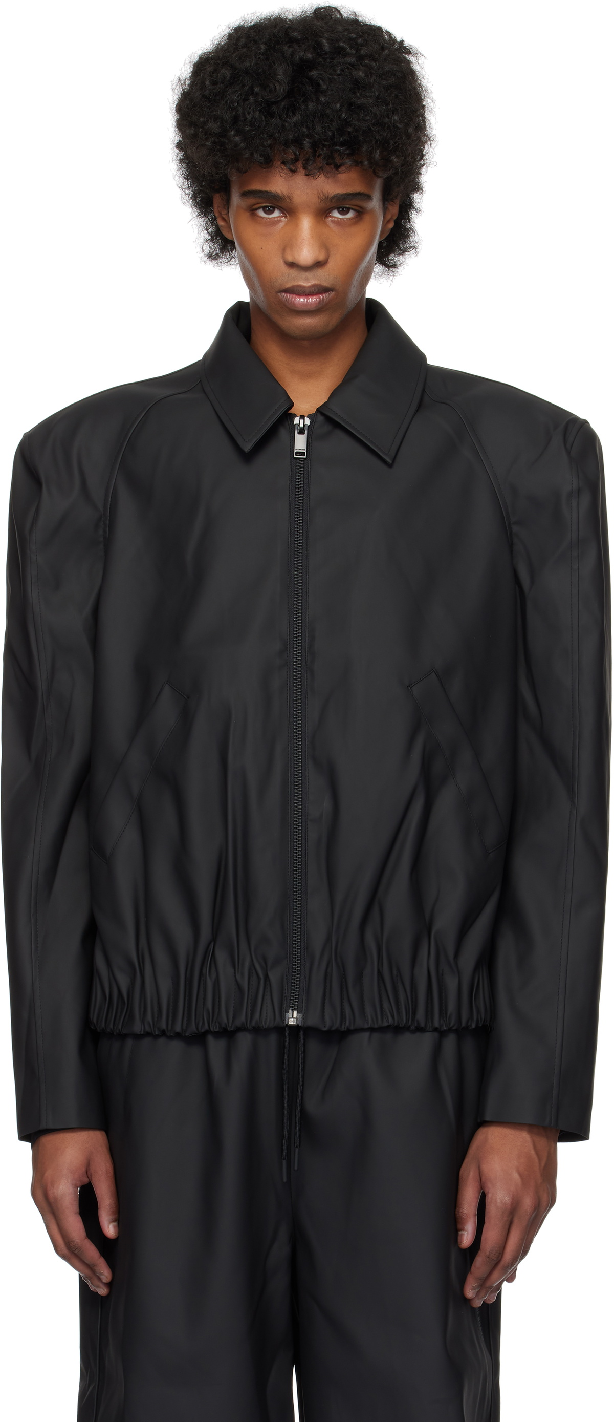 Han Kjobenhavn Black Rubber Pilot Jacket