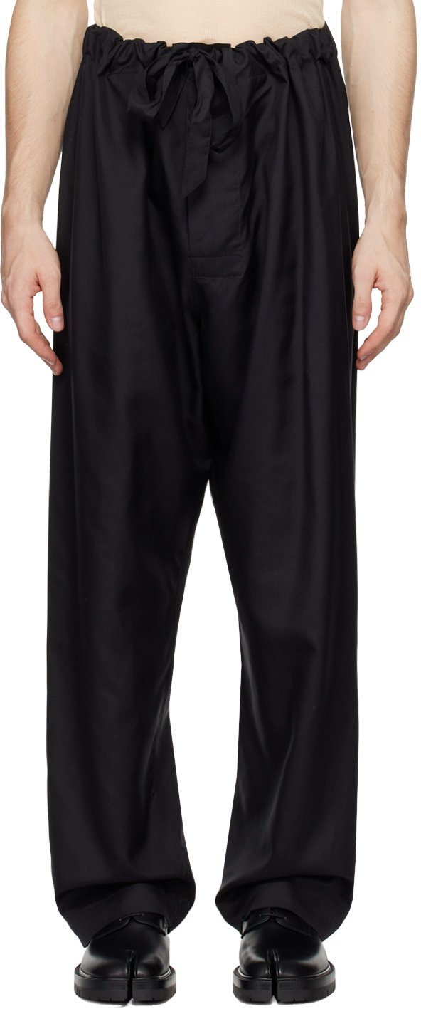 Maison Margiela Black Silk Poplin Trousers Maison Margiela Maison Margiela Black Silk Poplin Trousers Maison Margiela