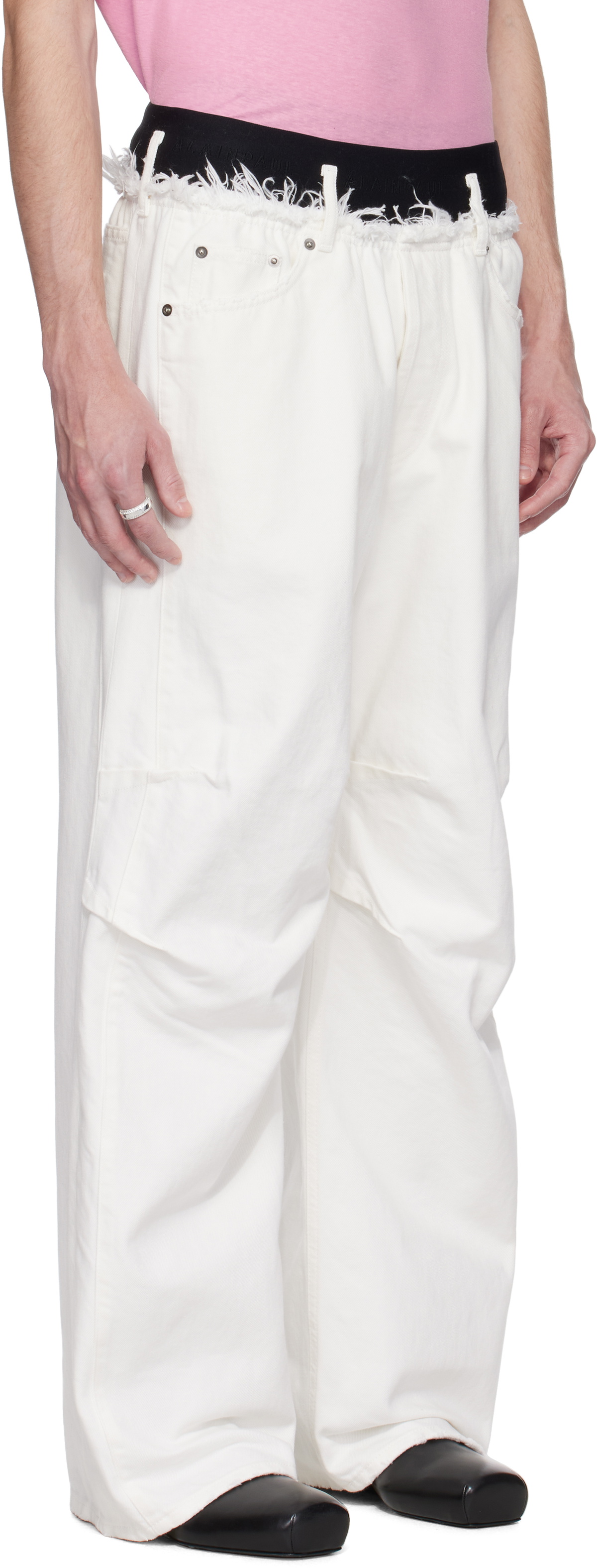 ALAINPAUL White Knee Jeans