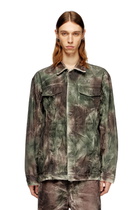Diesel Trucker jacket in crinkled camo canvas - Jackets - Unisex - Multicolor