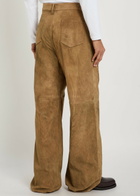 Rick Owens Geth Wide-leg Suede Trousers Brown
