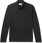 Mr P. - Mélange Wool-Jersey Polo Shirt - Gray