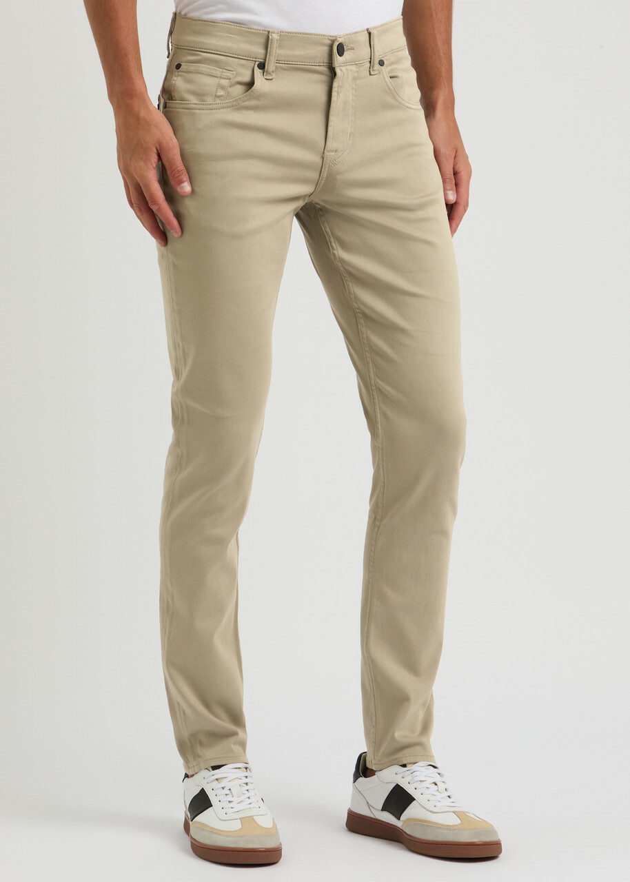 7 For All Mankind Slimmy Tapered Luxe Performance+ Stretch-cotton Chinos Beige