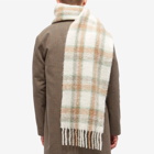 A.P.C. Men's Elie Check Scarf in Off White/Apricot
