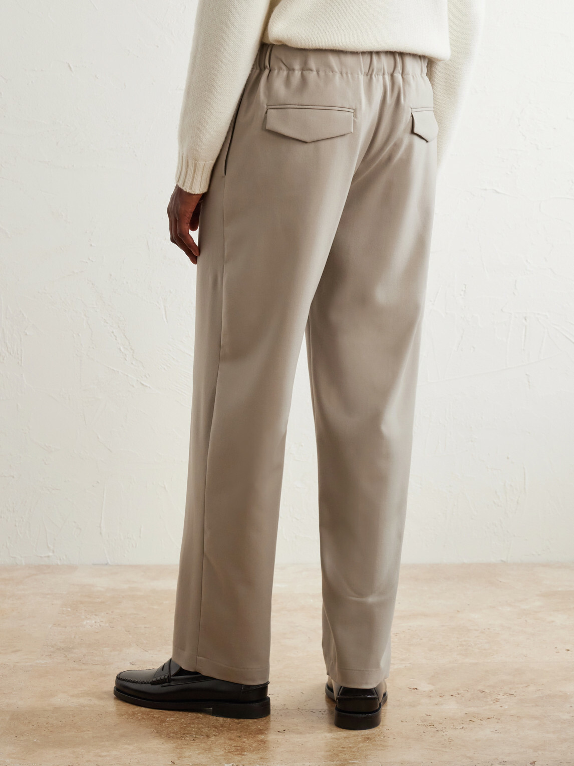 Lardini - Straight-Leg Stretch-Wool Flannel Trousers - Neutrals