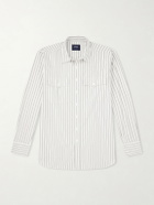 Drake's - Striped Cotton-Poplin Shirt - White