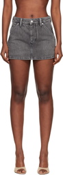 Alexander Wang Gray Denim Carpenter Mini Skort