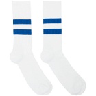 Norse Projects White and Blue Cotton Bjarki Sport Socks