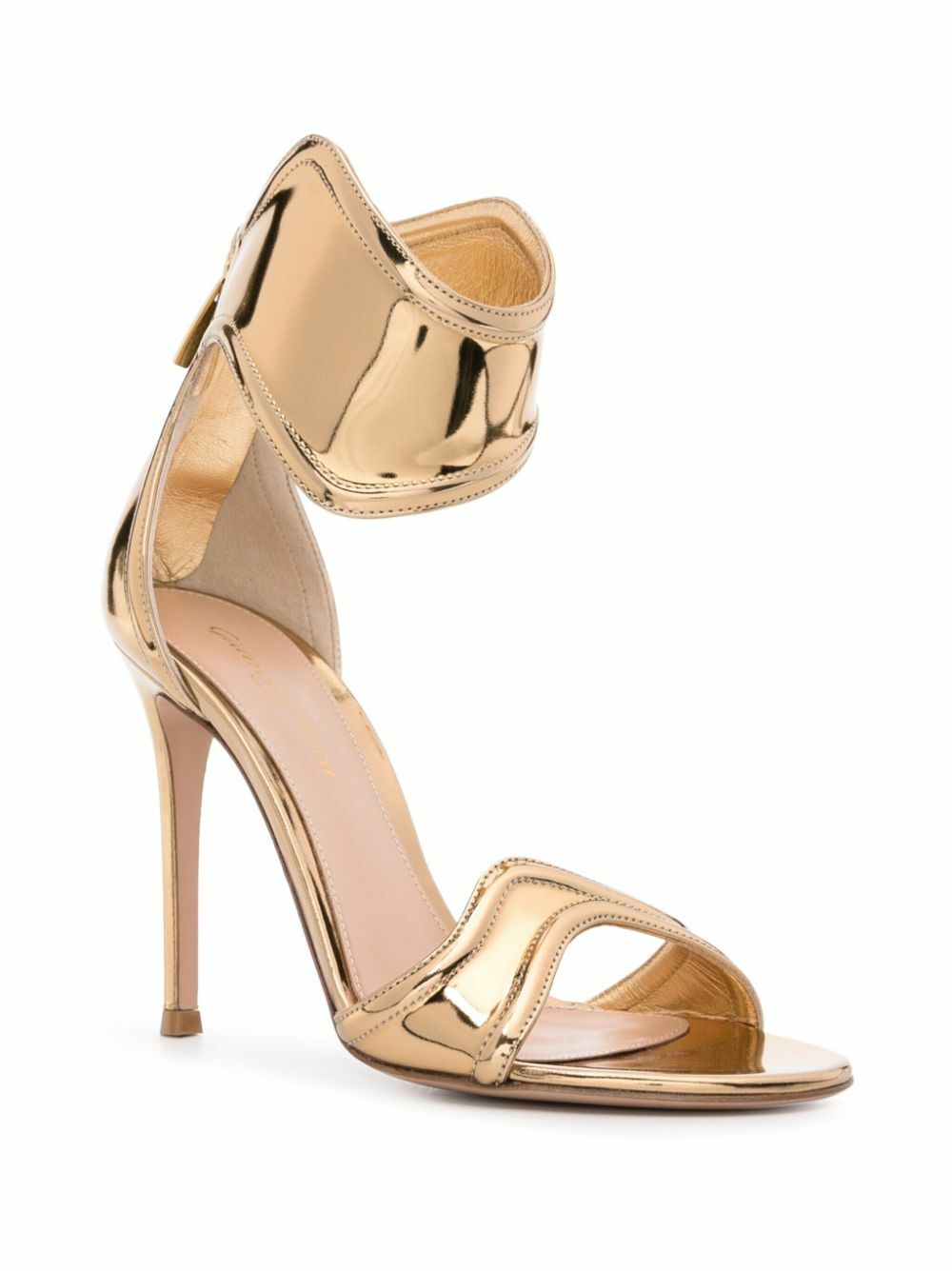 Gianvito Rossi Gold Lucrezia 105 Leather Sandals