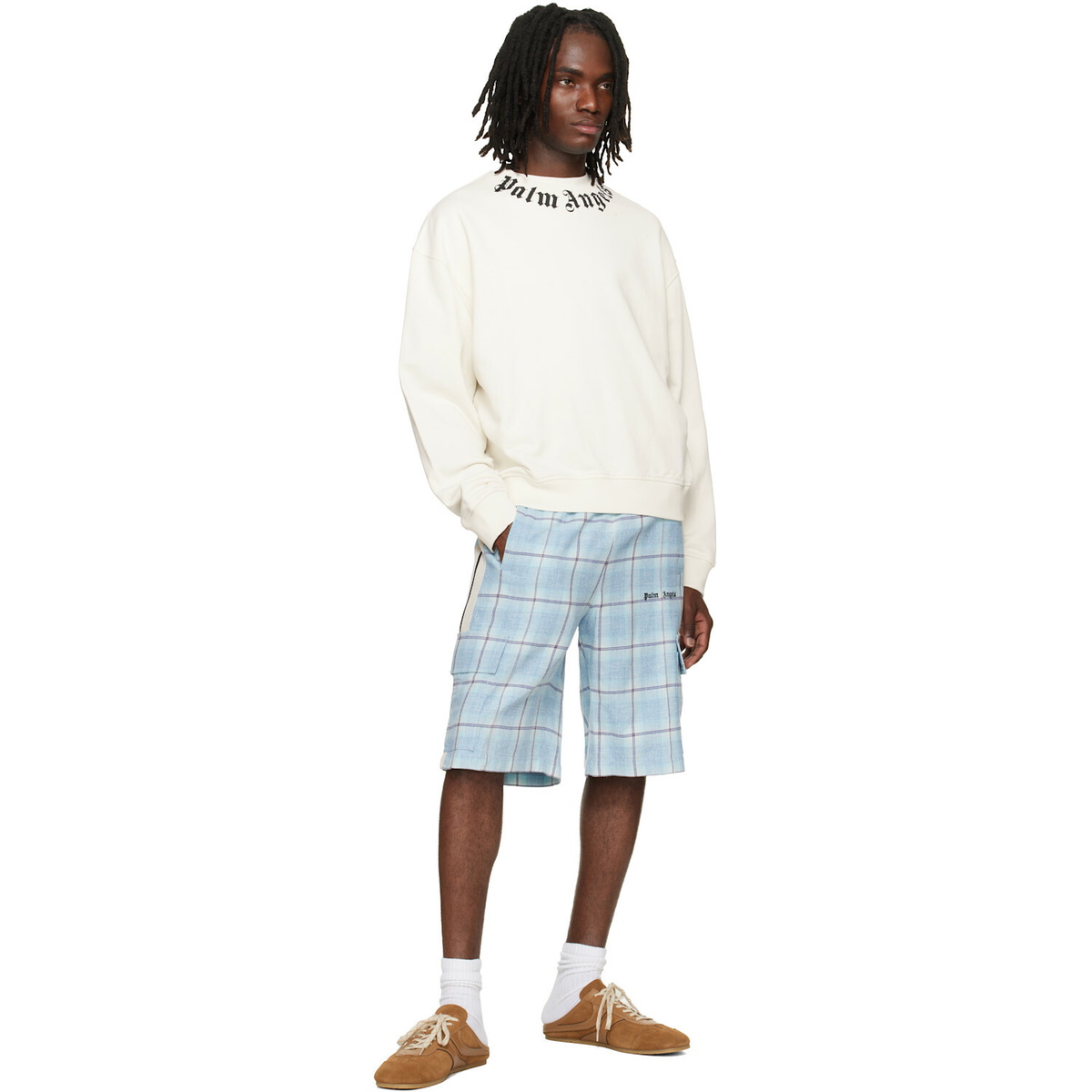 Palm Angels Off-White Neck Logo Sweatshirt