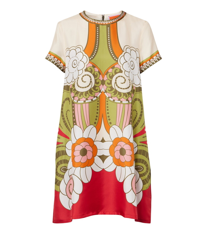 Photo: La DoubleJ Mini Swing printed silk minidress