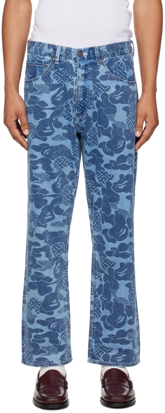 APE BAPE KAWS DENIM CAMO 迷彩　デニム　パンツ　M APE BAPE KAWS STA CAMO 迷彩 パンツ デニム DENIM