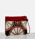 Dolce&Gabbana Small printed leather-trimmed canvas pouch
