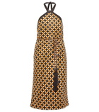 Dodo Bar Or Leather halterneck midi dress