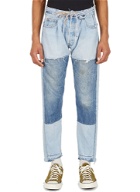 Asymmetric Cuff Jeans in Blue