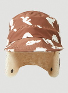 Graphic Motif Flap Hat in Brown