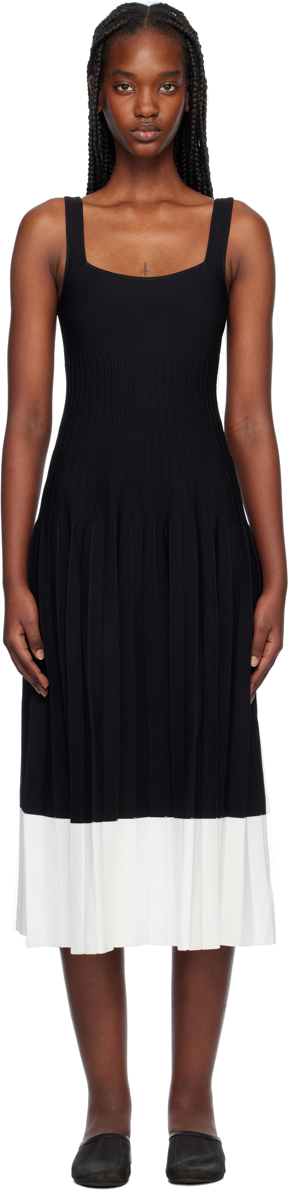 staud black and white dress STAUD NILE DRESS BLACK AND WHITE MAXI DRESS – Encounter main image 0