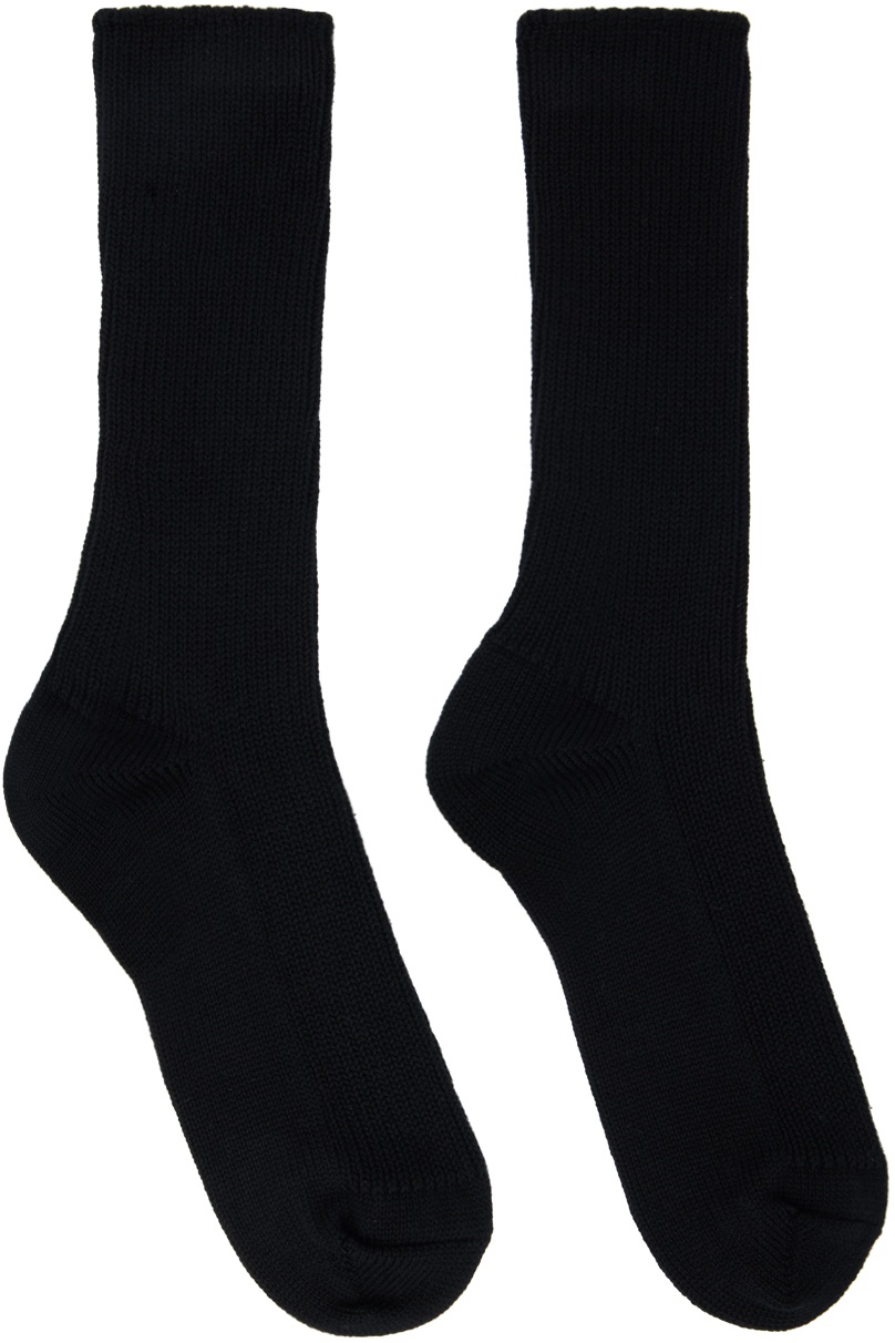 AURALEE Black Low Gauge Socks Auralee