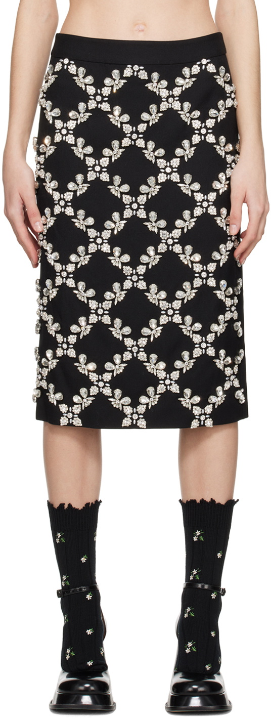 Leopard Print Stretch Satin Midi Skirt | Slim Midi Skirt