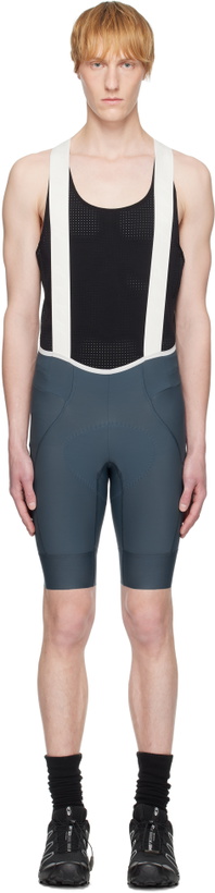 Photo: MAAP Blue & Off-White Team Bib Evo Cargo Shorts