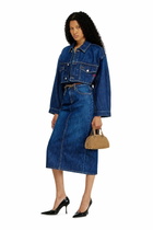 Diesel Cropped oversized denim trucker jacket - Denim Jackets Womens in Blue