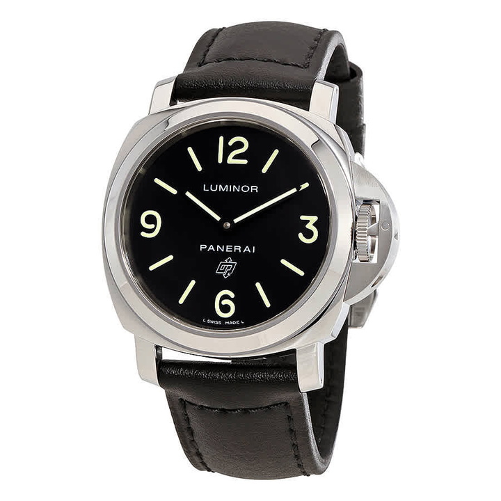 Photo: Panerai Luminor Base Logo Acciaio Black Dial Mens Watch PAM01000