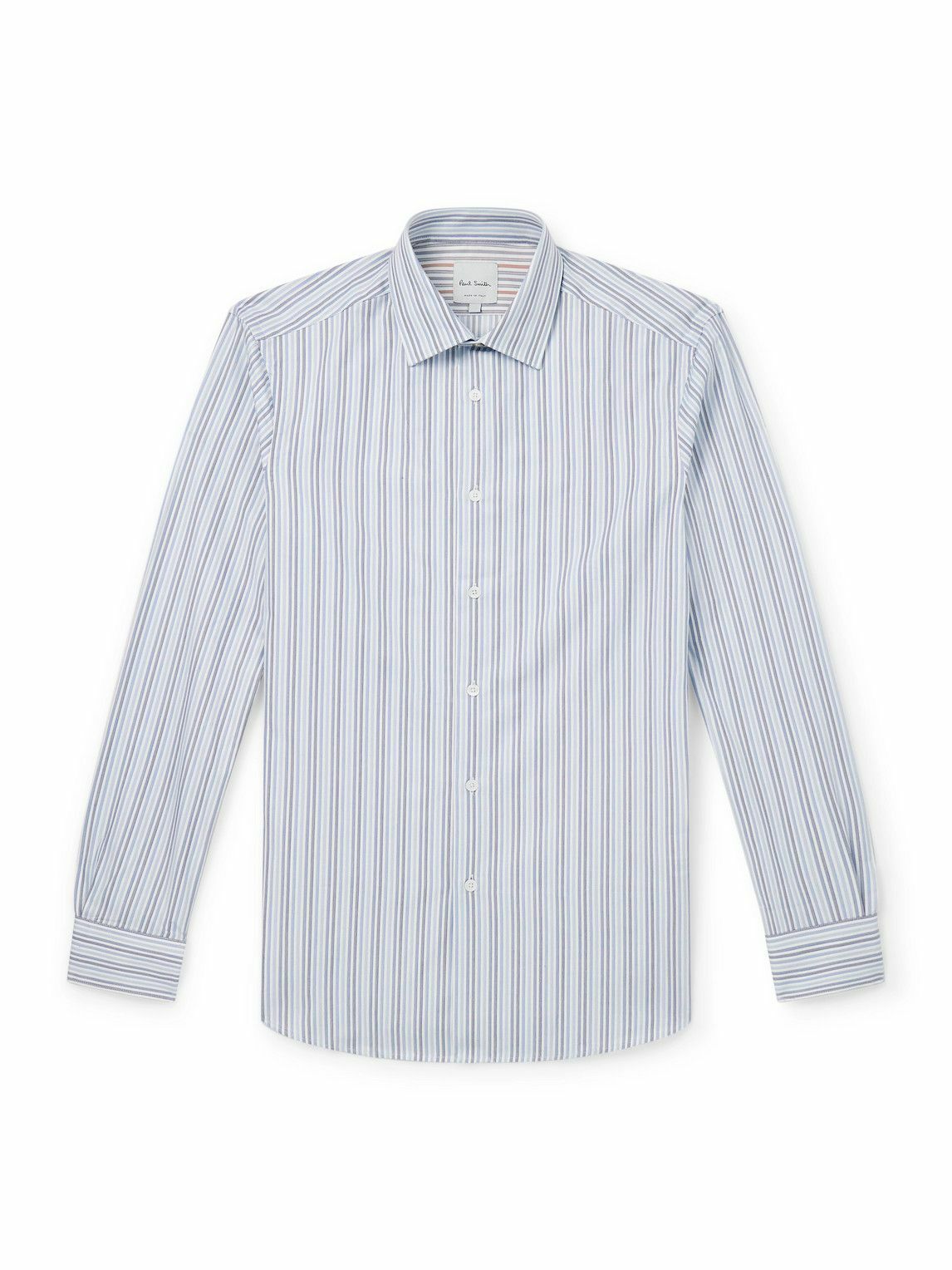 Paul Smith - Slim-Fit Striped Cotton-Poplin Shirt - Blue