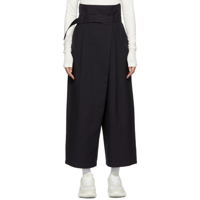 Enfold Navy Wide-Leg Trench Trousers Enfold