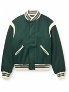 Pop Trading Company - Parra Logo-Embroidered Padded Wool-Blend Felt Varsity Jacket - Green