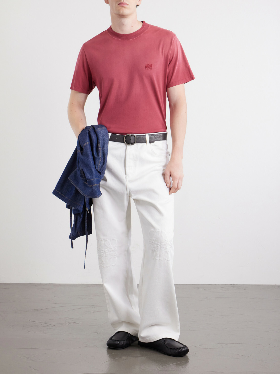 LOEWE - Anagram-Embroidered Cotton-Jersey T-Shirt - Red