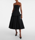 Solace London Ada strapless crêpe midi dress