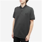 Fred Perry Men's Single Tipped Polo Shirt - Made in England in Night Green/Black