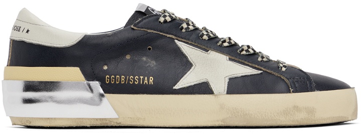 Photo: Golden Goose Navy & White Super-Star Classic Sneakers
