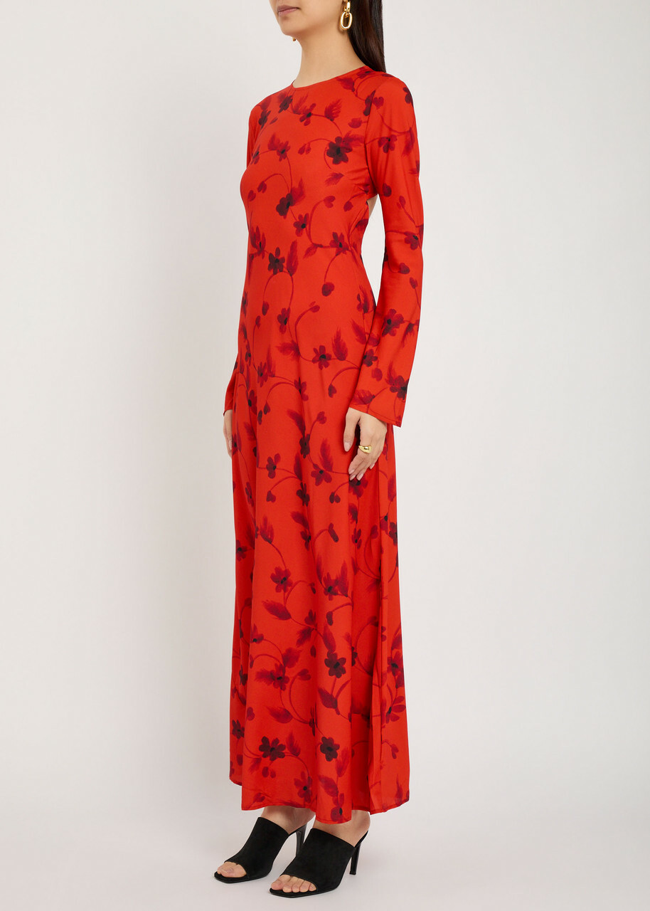 Faithfull The Brand Mesa Floral-print Maxi Dress Red