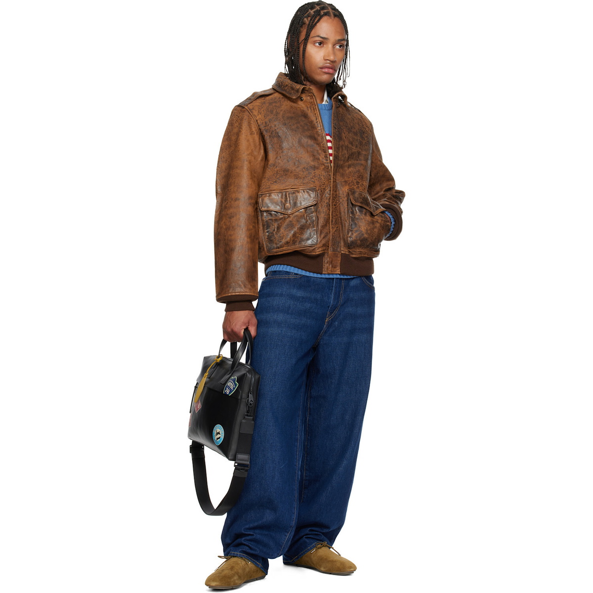 Polo Ralph Lauren Brown Leather Flight Jacket