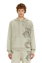 Diesel Hoodie in textured cotton mesh - Sweaters Mens in Beige