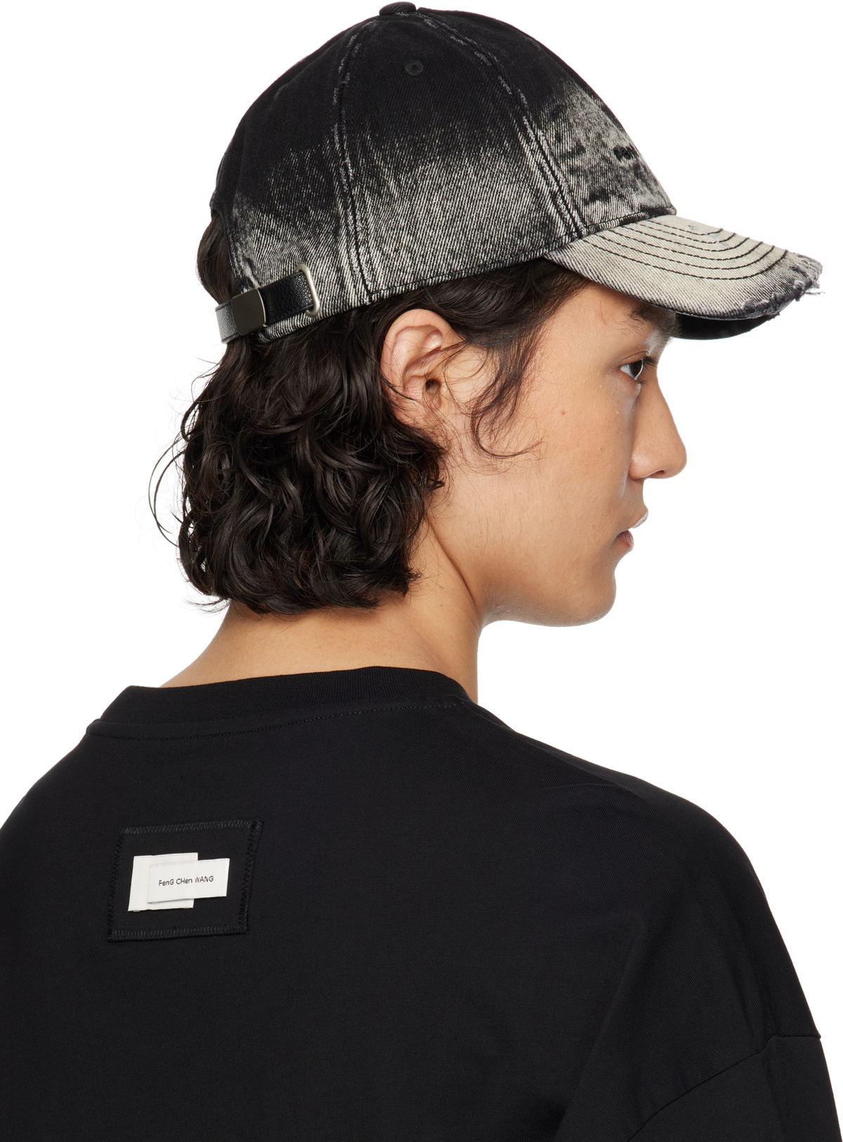 Feng Chen Wang Black & White Gradient Baseball Cap